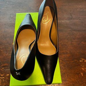 Sam Edelman Bianka Black Leather Kitten Heels